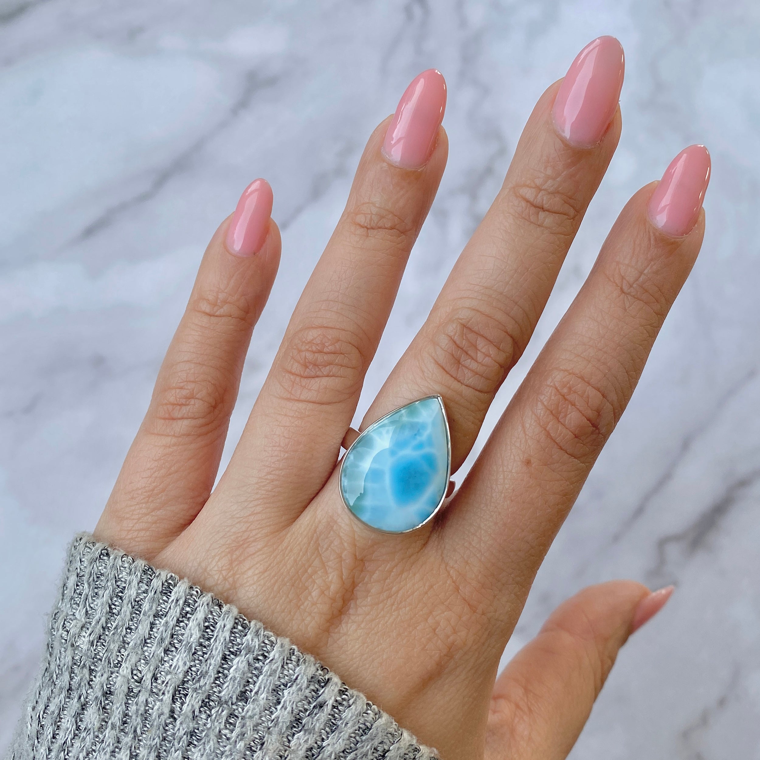 Larimar Adjustable Ring-(LAR-R-68)